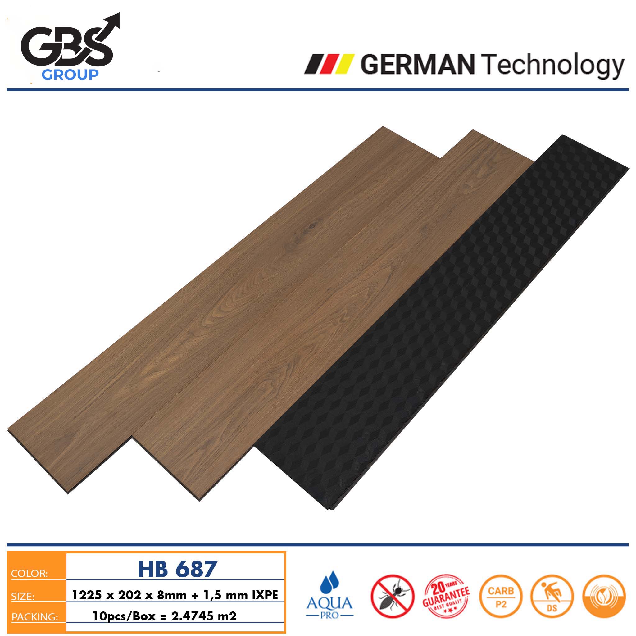 SÀN GỖ 8mm GBS – HB687 - Ảnh 2