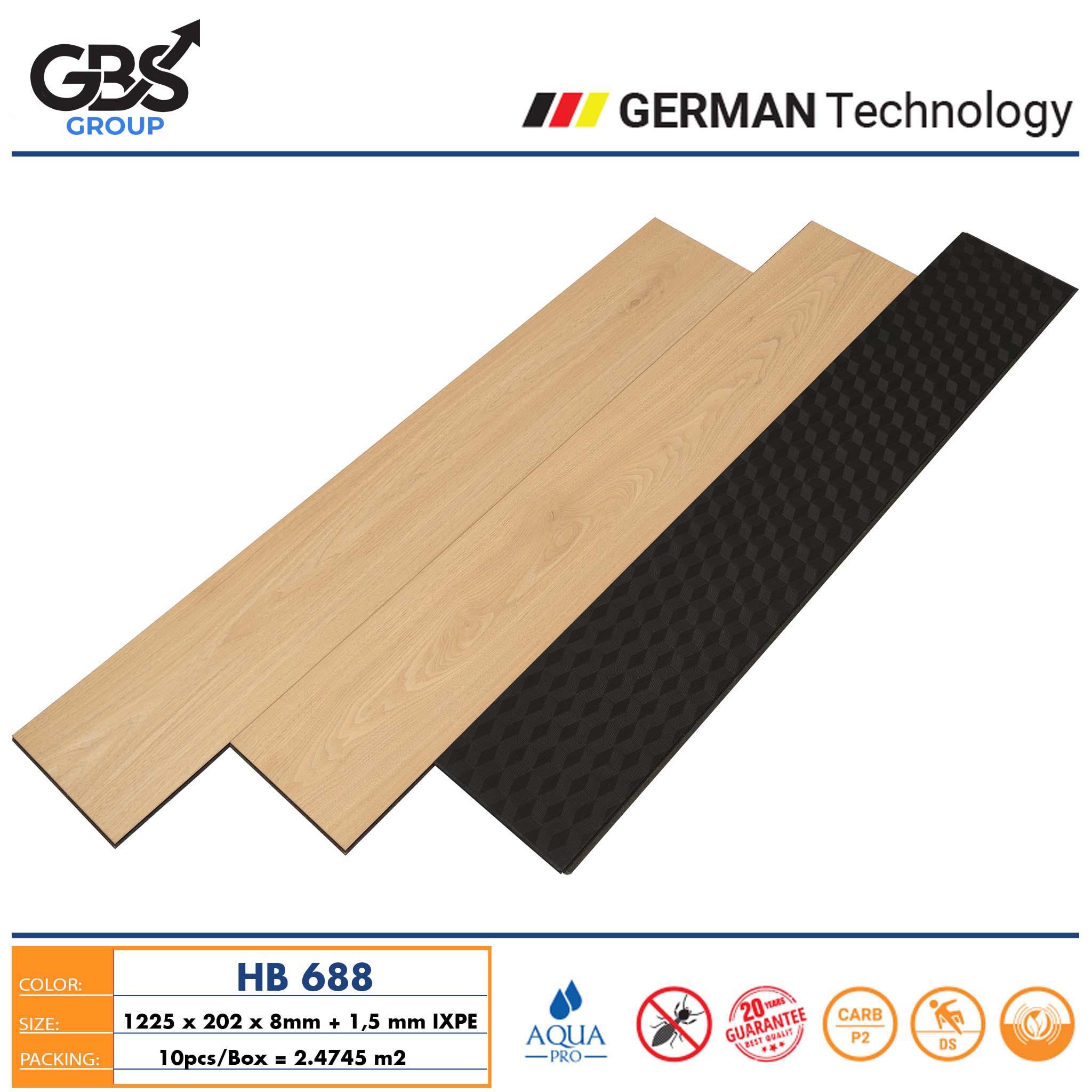 SÀN GỖ 8mm GBS – HB688 - Ảnh 2