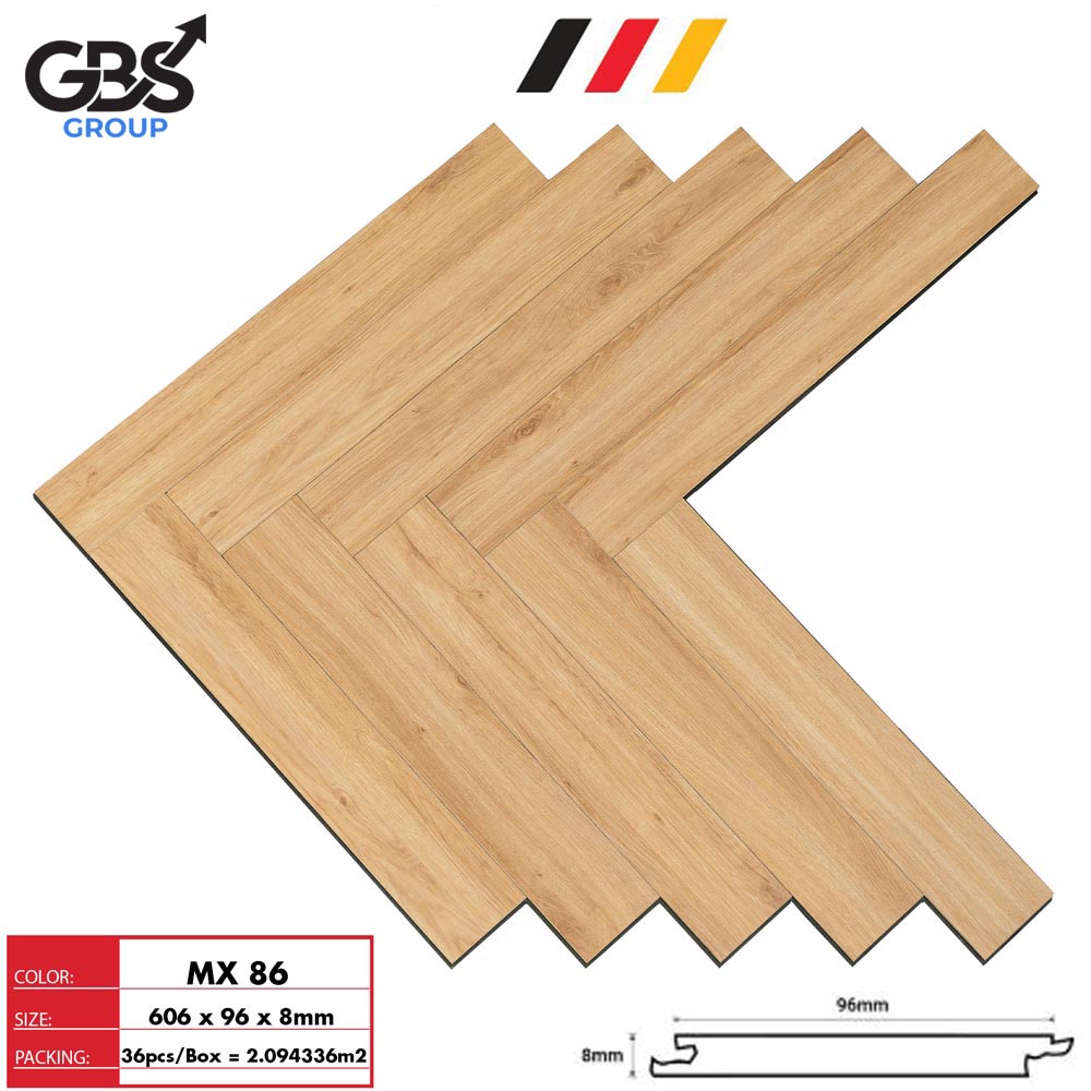 SÀN GỖ XƯƠNG CÁ 8mm GBS –